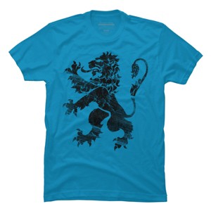 Men's Design By Humans Black Lion Rampant By Snazzygaz T-Shirt - 1 of 3
