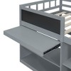 NicBex Twin Size Low Loft Bed with Pull-out Desk Pine Bed Frame with Blackboard, Shelves, Drawers, Ladder and Guardrail, Space Saving - 4 of 4