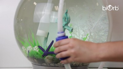 Clear and Blue Plastic Aquarium Cleaner Pump with Hand Siphon