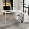 FUFU&GAGA White L-Shaped Computer Desk Rotatable Desktop Multifunctional Storage Office Essentials - 2 of 4