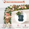 Christmas Garland with Pinecones, Red Green 6FT Pre-Lit Holiday Garland, LED Lights for Mantel & Staircase Decor - 4 of 4