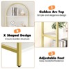 5-Tier Arched Bookshelf, Modern Open Bookcase with Golden Metal Frame and White Board, Freestanding Shelf for Living Room, Bedroom, Home Office - 4 of 4