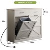 White Tilt Out Trash Cabinet with 2 drawer , Deodorising Function, Holds Up to 2x10 Gallons Capacity for Kitchen and Dining Room, and Laund - 2 of 4