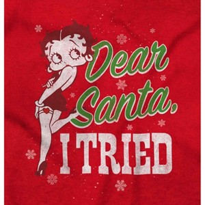 Betty Boop Xmas Dear Santa I Tried Womens Graphic T Shirt Tees Brisco Brands - 1 of 4