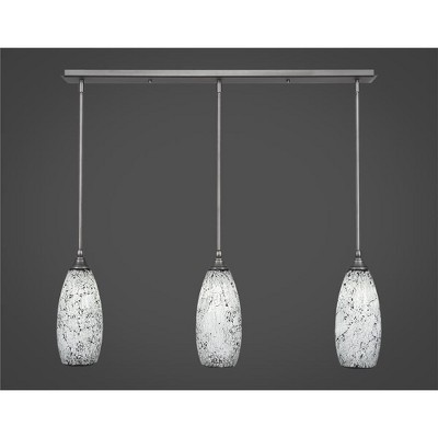 Toltec Lighting Any 3 - Light Chandelier in  Brushed Nickel with 5.5" Black Fusion Shade