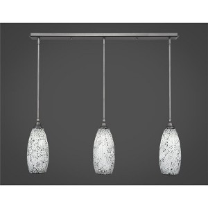 Toltec Lighting Any 3 - Light Chandelier in  Brushed Nickel with 5.5" Black Fusion Shade - 1 of 1