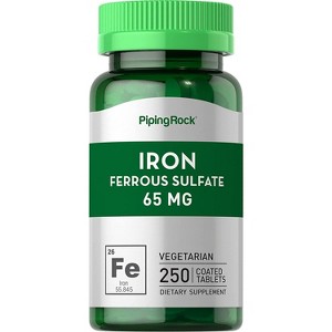 Piping Rock Iron Ferrous Sulfate 65 mg | 250 Coated Tablets - 1 of 2