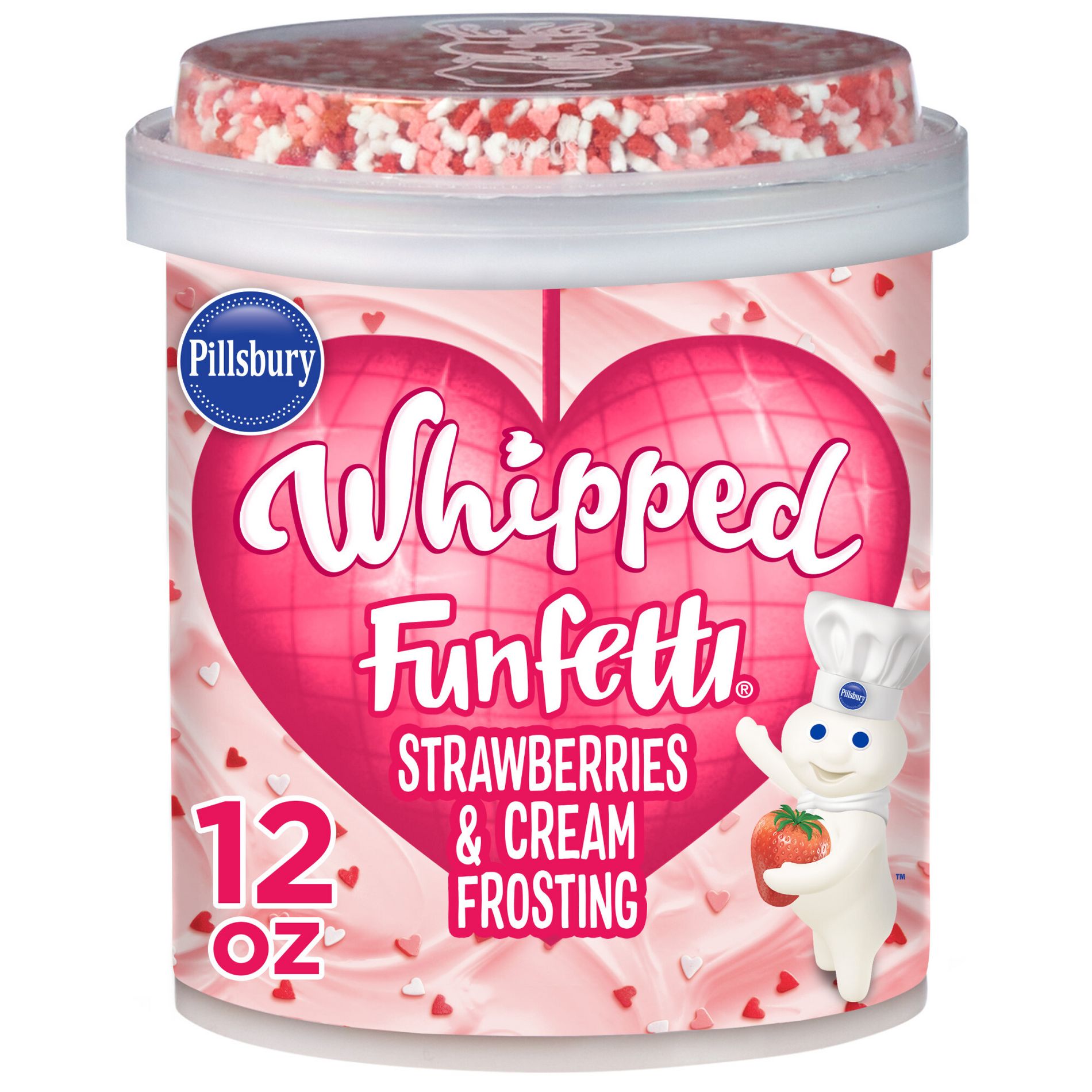 Pillsbury Valentine's Funfetti Whipped Strawberries and Cream Frosting - 12oz