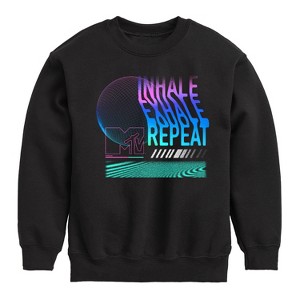 Boys' - MTV - Inhale Exhale Graphic Long Sleeve Fleece Sweatshirt - 1 of 4