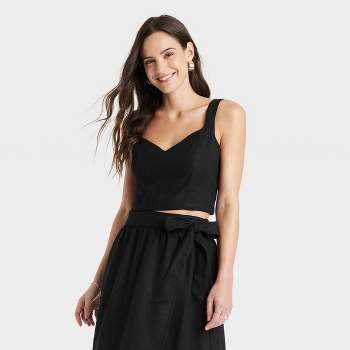 Women's Linen Slim Fit Tank Top - A New Day