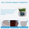 SpassWay 11" Dia White Outdoor Ceramic Planters Indoor Planter Pots with Drainage Hole Decorative Flower Pots Set of 2 - 4 of 4