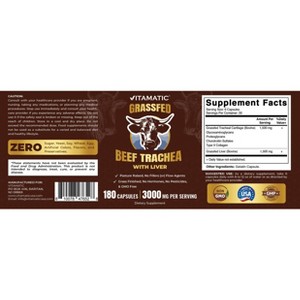 Vitamatic Grass-Fed Beef Trachea with Liver 180 Capsules - 1 of 1