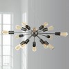 Possini Euro Design Gun Metal Large Chandelier 33" Wide Modern Sputnik 12-Light LED Fixture for Dining Room House Kitchen Island Entryway - 2 of 4