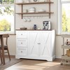 Buffet Cabinet with Storage, Farmhouse Kitchen Cabinet with 3 Drawers and 2 Doors for Kitchen, Dining Living Room - 4 of 4