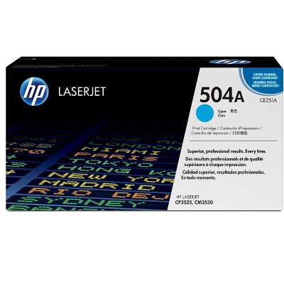 HP Inc. 504A Cyan Original LaserJet Toner Cartridge, ~7,000 pages, CE251A