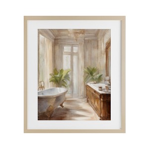 Stupell Industries Serenity Bath Bathroom Painting Framed Print Under Glass Art, Brown, 13" x 16" - 1 of 4