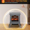 QingMoon Retro Electric Fireplace Stove, Freestanding Fireplace Heater with Realistic Flame and Overheating Protection for Living Room - 3 of 4