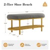 GYIIYUO 46" Shoe Storage Bench with Cushion Entryway Bench Modern Metal Legs Shoe Rack end of Bed with Shelf - 2 of 4