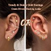 Jstyle Hypoallergenic Gold Stud Hoop Earrings for Women Men Surgical Stainless Steel Flat Back Earrings Small 14K Gold Huggie Hoops - 4 of 4