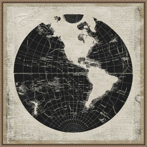 Amanti Art World News Map I by Elizabeth Medley Canvas Wall Art Print Framed 22 x 22-in. - 1 of 4