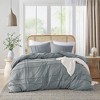 510 Design California King Porter Soft Washed Pleated Duvet Cover Set Blue/Gray - 3 of 4