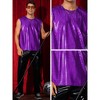 Lars Amadeus Men's Nightclub Party Club Metallic Shining Sleeveless Tank Top - 4 of 4