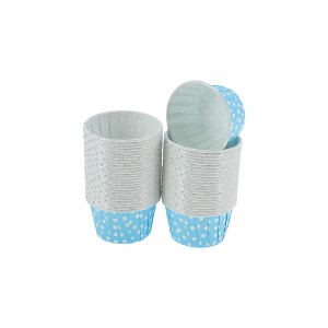 Unique Bargains Polka Dot Curled Rim Disposable Baking Cups Greaseproof Paper 2.56"x1.57" 50 Pcs - 1 of 4