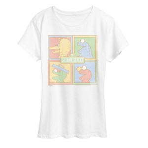 Women's - Sesame Street - Sesame Tonal Squares Short Sleeve Graphic T-Shirt - 1 of 4