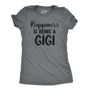 Womens Happiness Is Being A Gigi T shirt Cute Gift for Grandma Funny Grandmother - Crazy Dog Women's T Shirt - 1 of 4