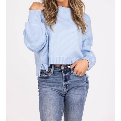 Women's Cuddly Classic Cropped Sweater - WISHLIST