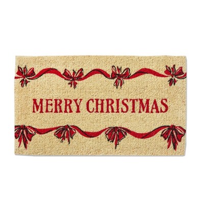 tag Merry Christmas Bows Coir Mat