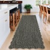 Modern Solid Scalloped Rugs for Living Room, Washable Non Slip Ultra Thin Soft Bedroom Rugs, Indoor Low Pile Large Carpet for Nursery Room - 4 of 4