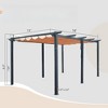 VisioGear Canopies and Gazebos, Outdoor Gazebos with Retractable Pergola, Gazebo Pavilion for Garden, Brown, 190.8"*132"*100.44" - 2 of 4