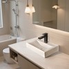 Aquaterior Wall Mount Ceramic Sink w/ Bathroom Square Single Handle Faucet ORB - 3 of 4