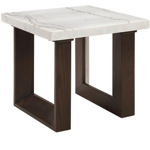 NicBex Dining Table Modern Minimalist Square Dining Table White Natural Marble Top for Dining Room - 1 of 4