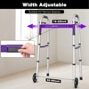Narrow Folding Walkers for Seniors,Aluminum Lightweight Walkers with Wheels, Adjustable Width and Height Front Wheel Walker for Elderly and Disabled - 3 of 4