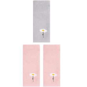 REGALWOVEN 3 Pack Floral Pattern Cotton Soft Absorbent Decorative Hand Towels 13" x 30" - 1 of 4