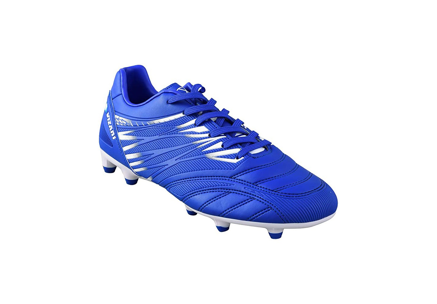 Мужские кроссовки Vizari Valencia Firm Ground Outdoor Soccer Shoes - Royal/White, Size 9.5, цвет: Белый — фото 1