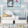 TIRAMISUBEST Twin XL to King Size House Platform Bed with 2 Storage Drawers, Metal House Bed with Roof Design for Kids - 3 of 4