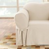 Duck Chair Slipcover Natural - Sure Fit: Cotton Stretch Fit, Machine Washable, Indoor Use, Box Cushion Compatible - 3 of 4