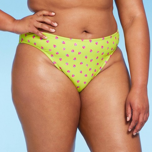Women's Mid-rise Cheeky High Leg Bikini Bottom - Wild Fable™ Green Floral  Print : Target