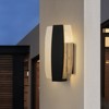 LLHZSY Modern 1-Light 15" Integrated LED  Outdoor Wall Light Fixture with Seeded Glass - 3000K Warm Light - 2 of 4