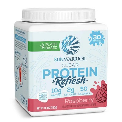 CLEAR Protein Refresh Protein Powder, Plant Based Protein Powder, Sunwarrior, Raspberry, 420g