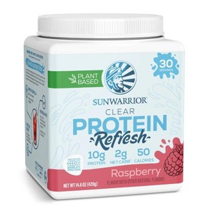CLEAR Protein Refresh Protein Powder, Plant Based Protein Powder, Sunwarrior, Raspberry, 420g - 1 of 4