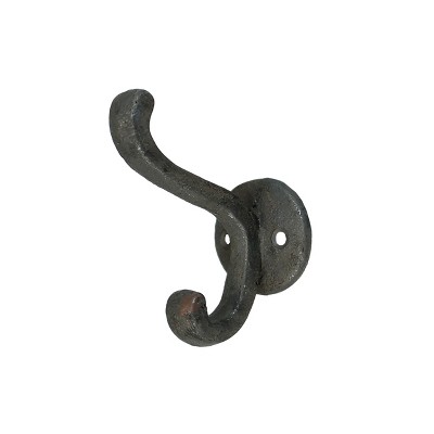 VIP Metal 4 in. Black Double Wall Hook