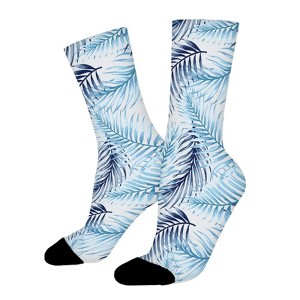 Tropical Leaves Women Printed Crew Socks Funny Funky Socks Soft Polyester Novelty Gifts for Artists Men - 1 of 1