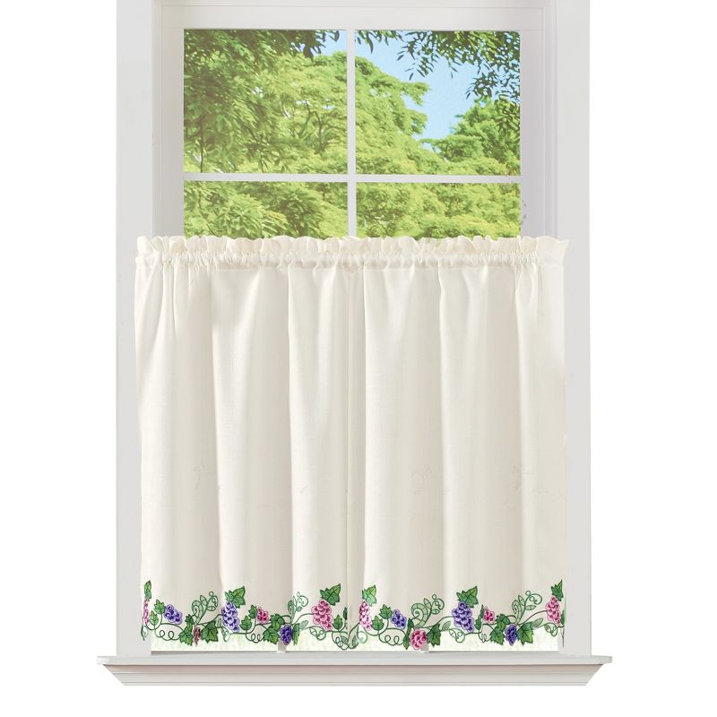Collections Etc Vineyard Embroidered Curtains, 1 of 3