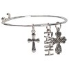 Dicksons Faith Cross Dangle Charm Women's One Size Silver Plated Everyday Bangle Clasp Bracelet - 2 of 4