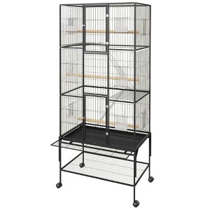69 Inch Bird Cage Rolling Parrot Cage with Storage Shelf for Mid-Sized Birds, Macaw Cockatiels Conures Parakeets Budgie Finch - 1 of 4