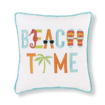 C&F Home 10" x 10" Beach Time Embroidered Throw Pillow